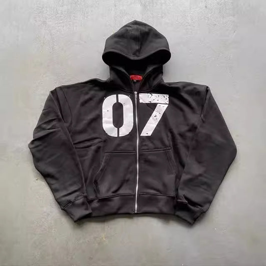 Loose Sweater Suit Men's And Women's Maychao Hip Hop Sports Zipper Hooded Sweater Pants Suit