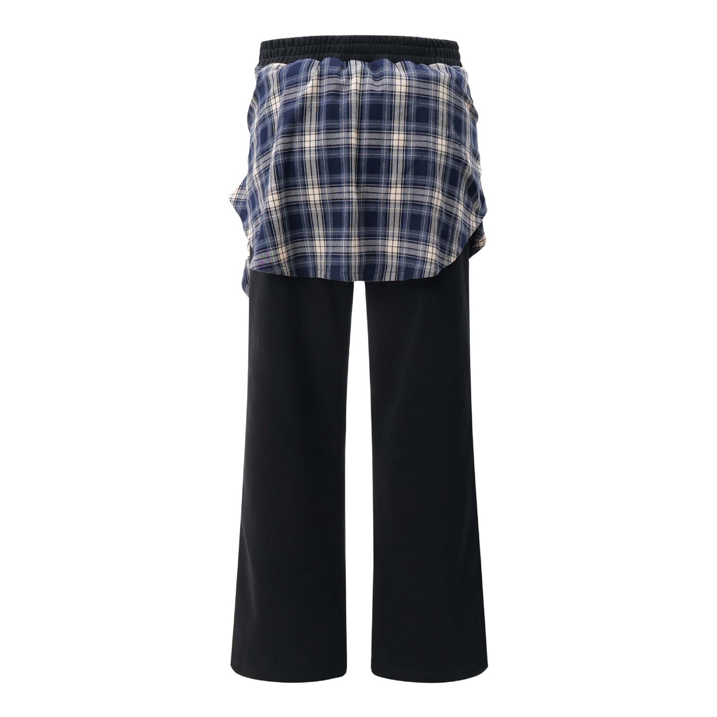 Patch Plaid Fart Curtain Pants Loose Wide-leg Casual Pants