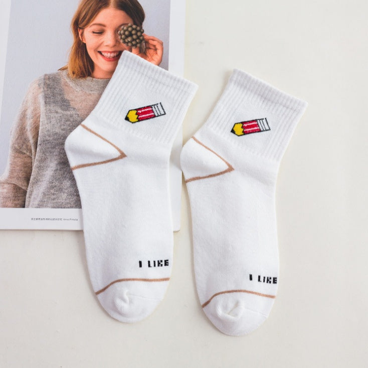 Fruit cartoon tube socks