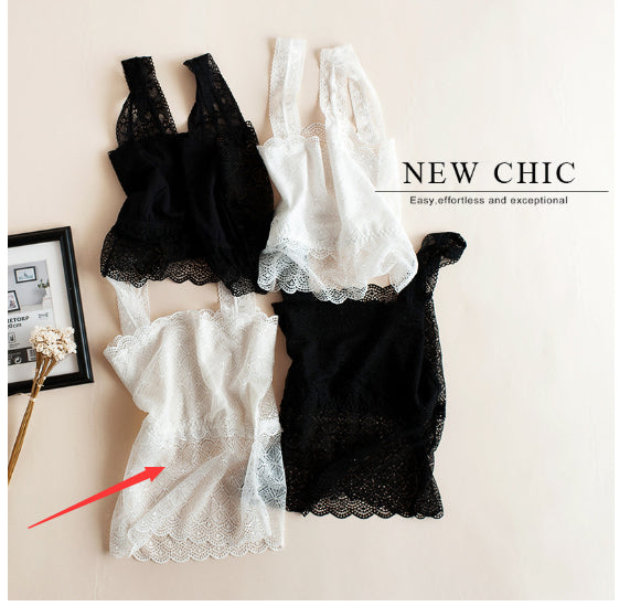 Lace Tube Top Off-neck Vest
