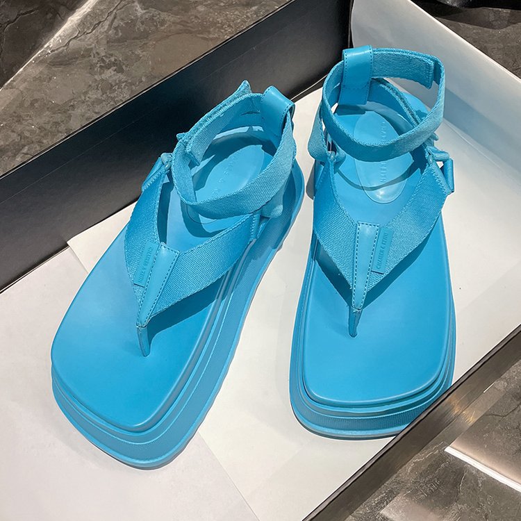 Heightening Platform Roman Slip On Thong Seaside Beach Shoes
