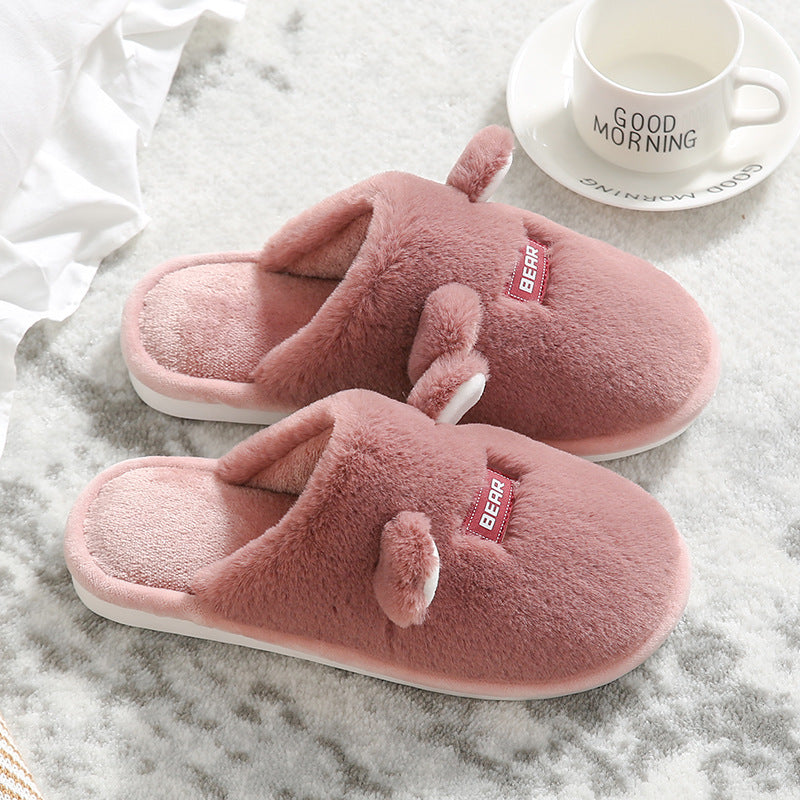 Couple indoor non-slip warm cotton slippers