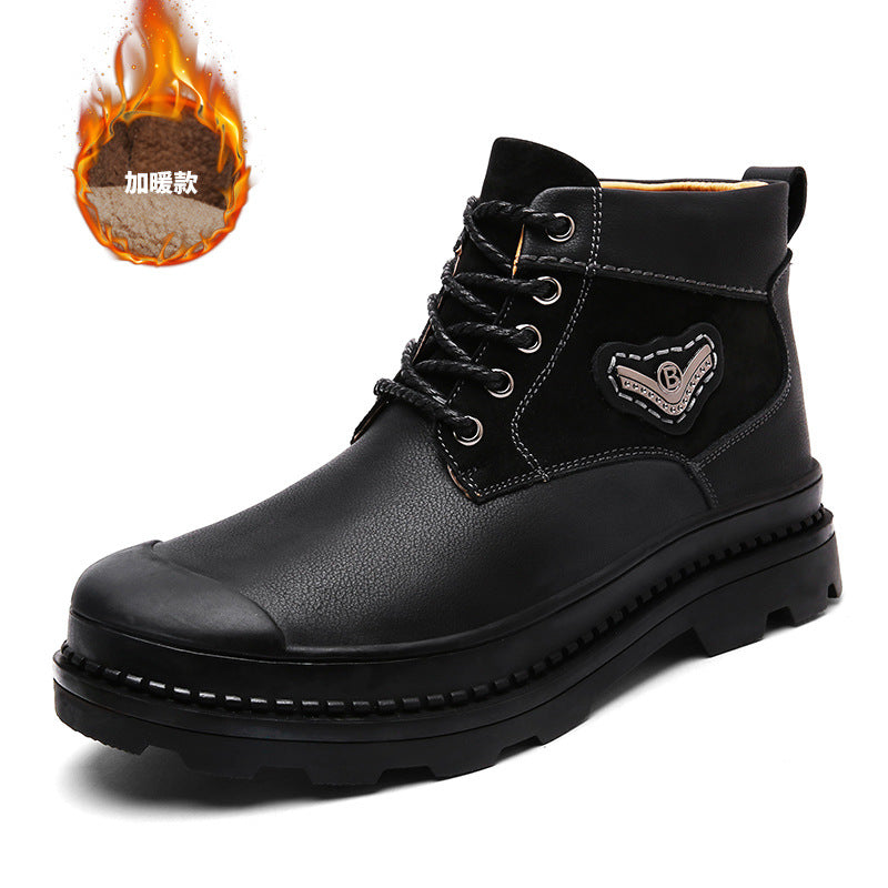 Men's casual plus fleece boots