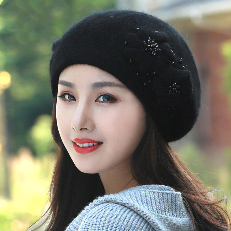 Women's All Match Fleece Warm Rabbit Wool Beanie
