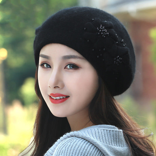 Women's All Match Fleece Warm Rabbit Wool Beanie