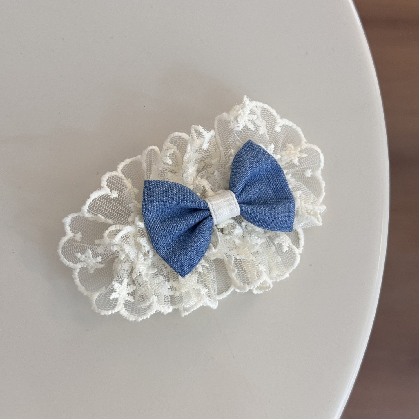 Lace Denim Blue Bow Barrettes Hairpin