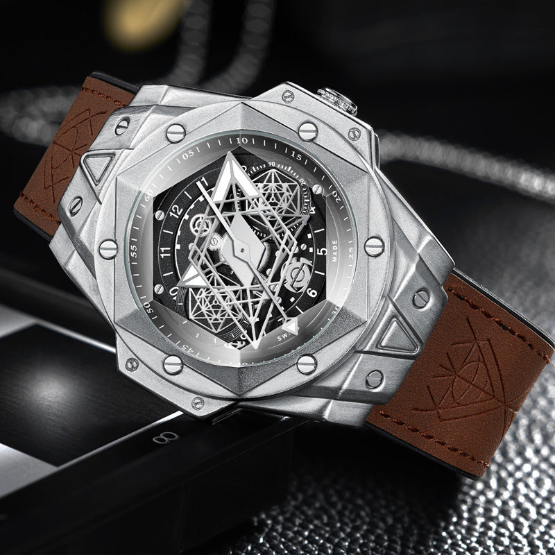 Explosive Fashion Tattoo Men's Quartz Watch Waterproof Silicone Band