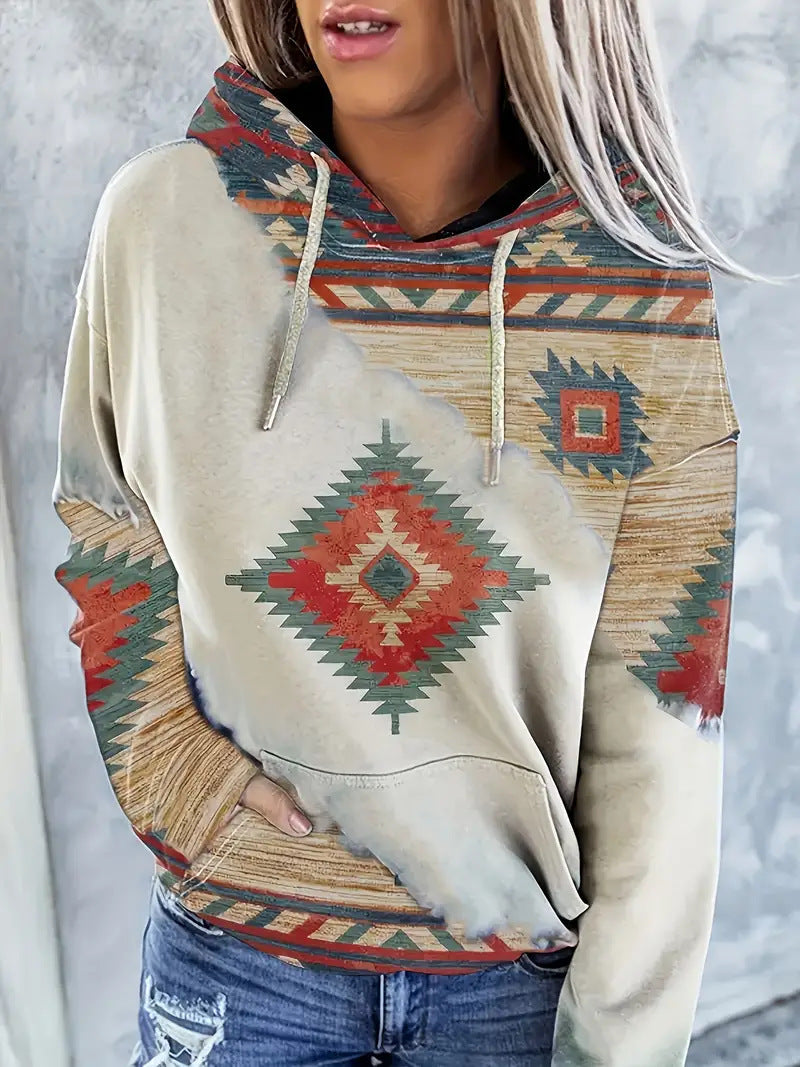 Women's Hoodie Fashionable Ethnic Style Casual Sports Hoodie