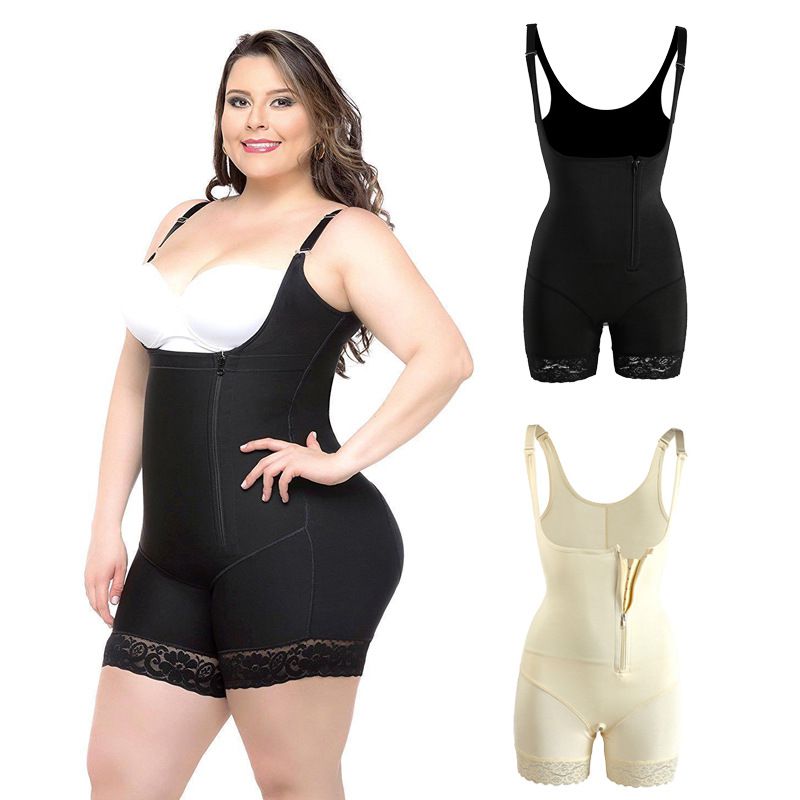 Lace zipper corset