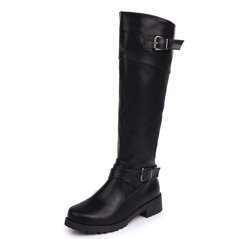 New Winter Fashion Low Heel Buckle Ladies Boots