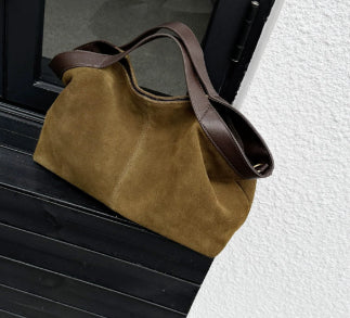 High-grade Portable One Shoulder New Autumn And Winter Matte Leather Simple Tote Bag