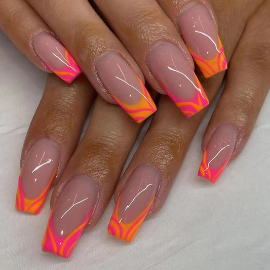 Mid-length Smudges French Nail Sticker