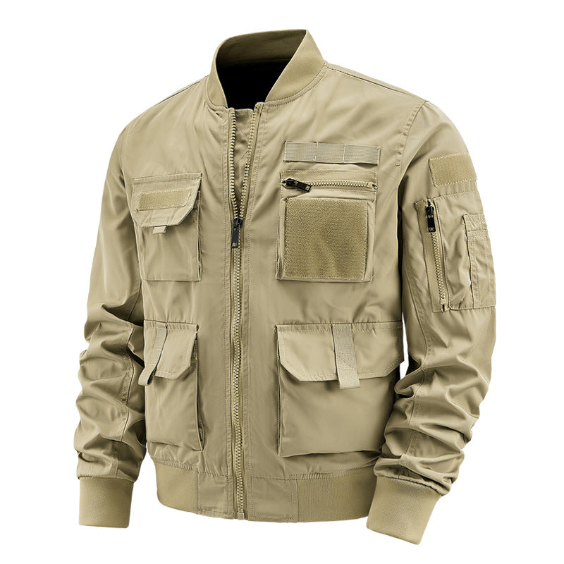 Pilot Jacket Men's Multi-bag Coat Shell Jacket