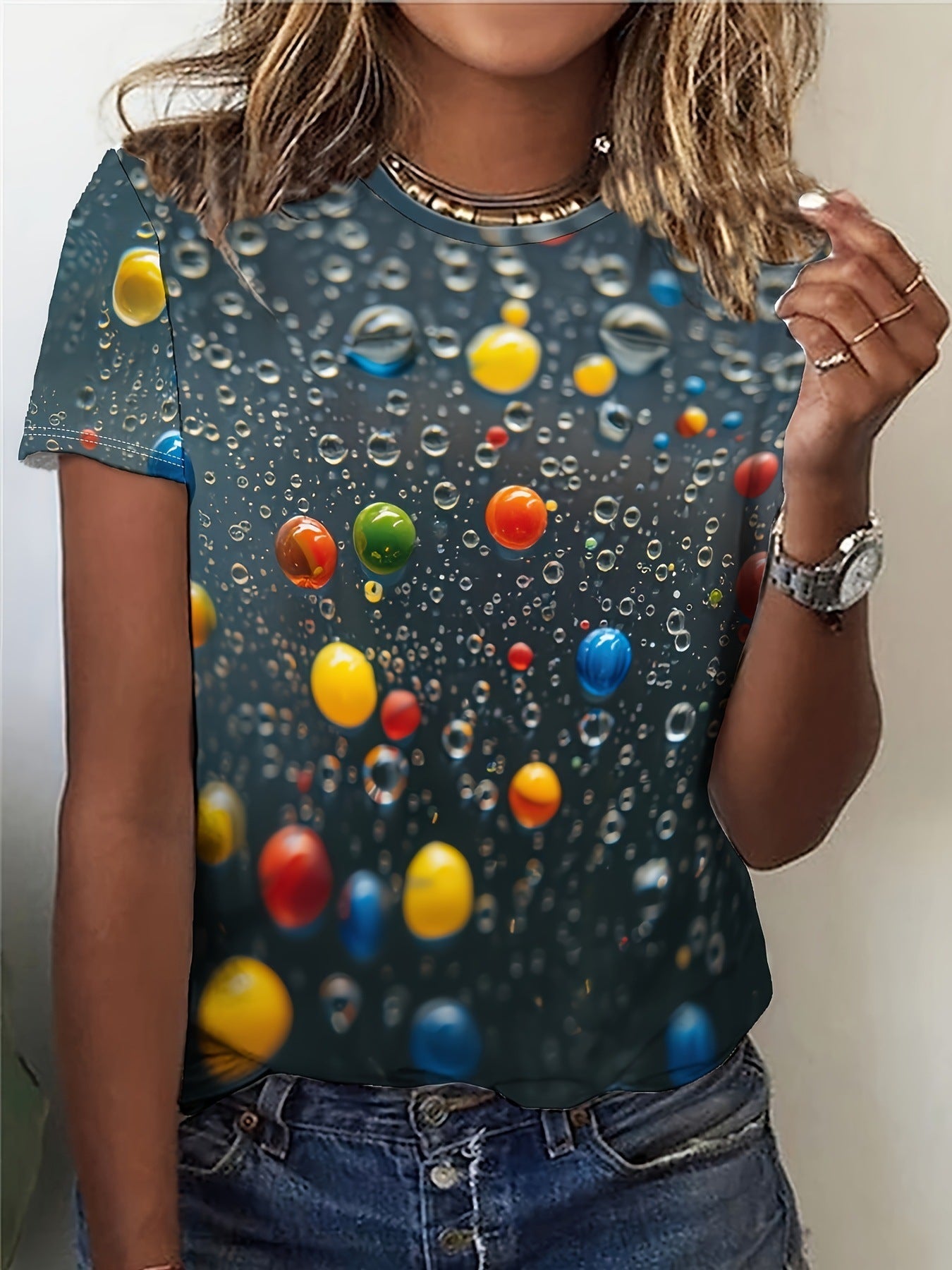 Flower 3D Digital Printing Short Sleeve