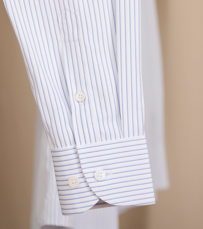 Italian-style Business Windsor-collar Fashionable Striped Long-sleeve Shirt