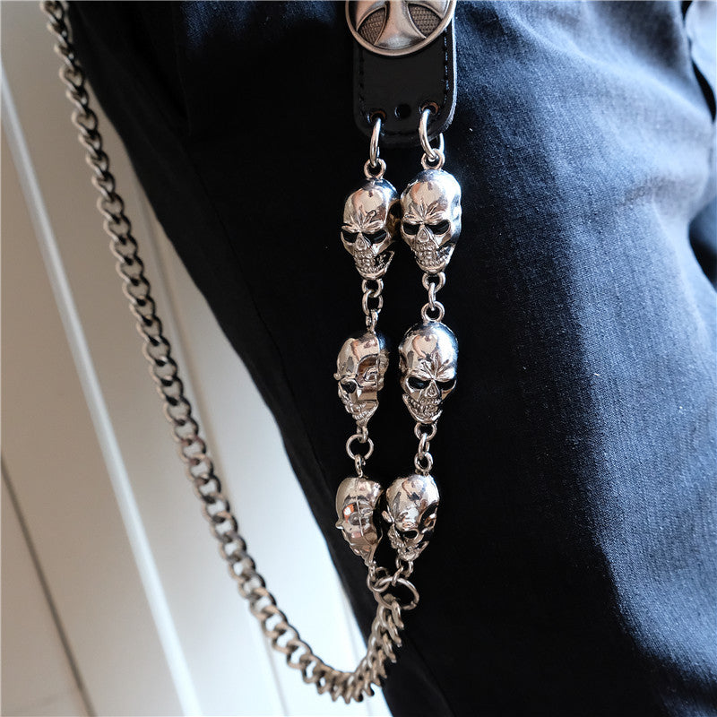 Punk Ghost Head Bundy Out Of The Street Waist Chain Alloy Phants Zipper
