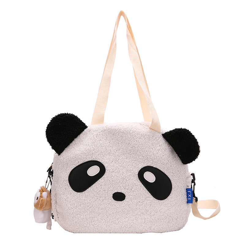 Lamb Hair Women's New Plush One-shoulder Cartoon Cute Messenger Bag