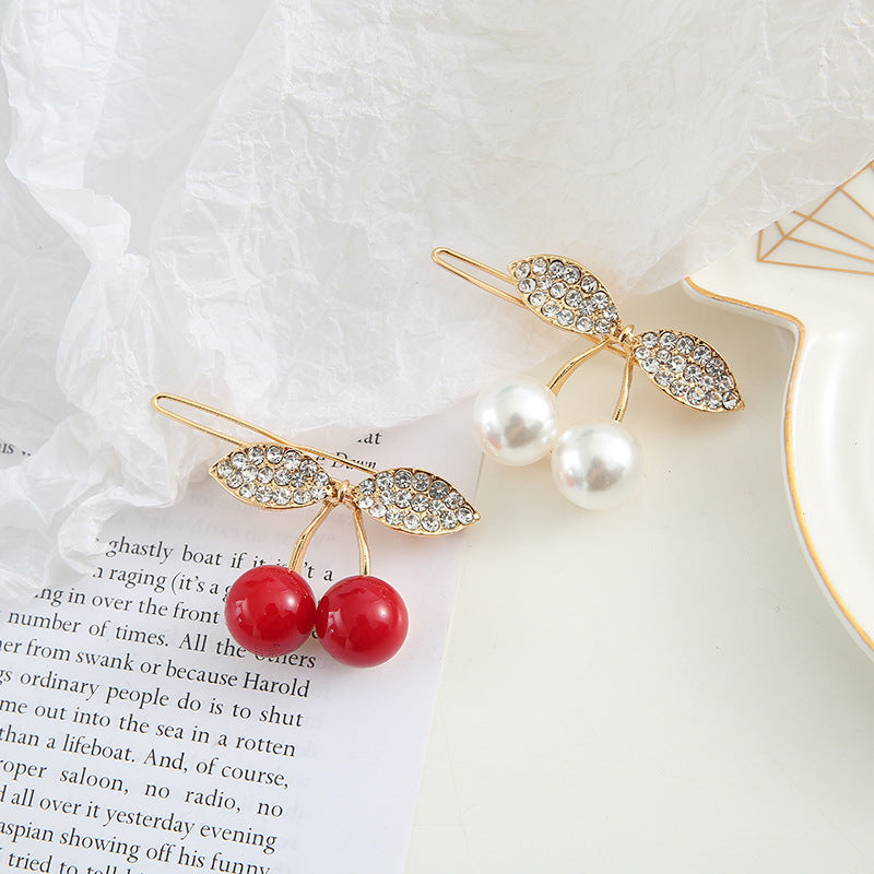 Temperament Net Red Pearl Female Rhinestone Hairpin