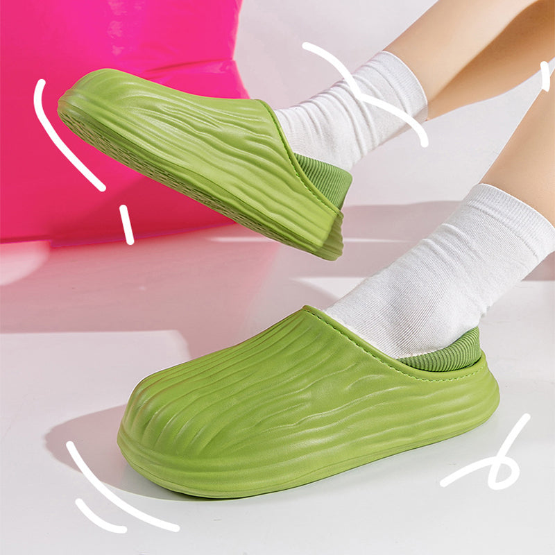Fashion Thickened Winter Slippers Women's Indoor Outdoor Shoes Home Warm Plush Confinement Shoes