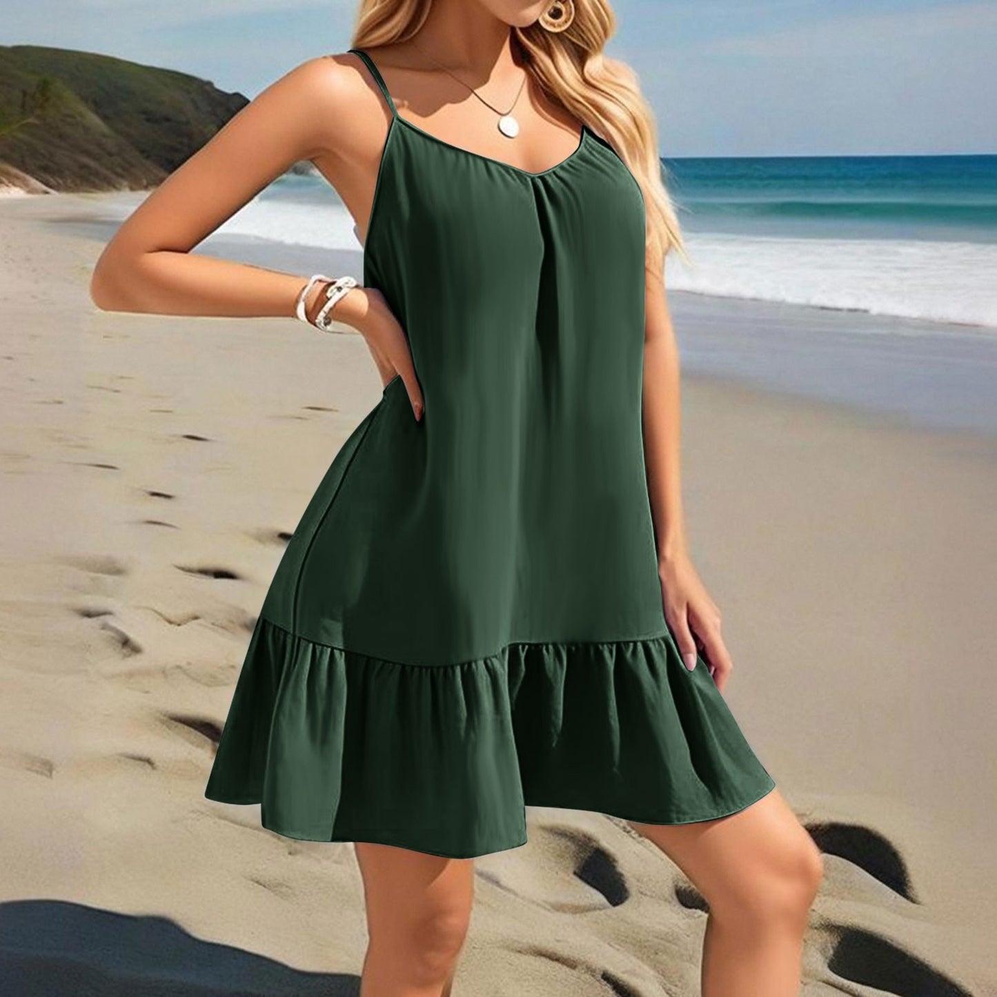 Strapless Solid-color Elegant Dress