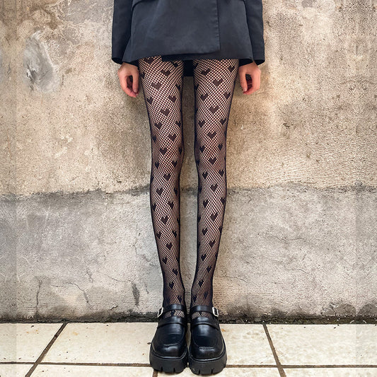 Women's  Small Heart Pattern Panty Fishnet Socks