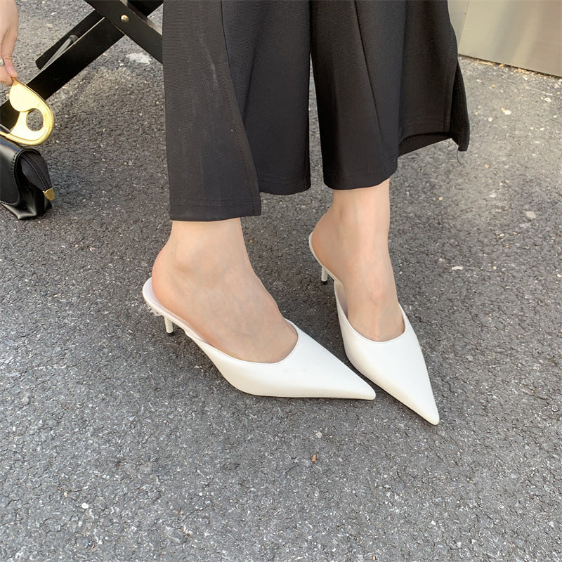 Dametøfler med spids tå og stiletthæl