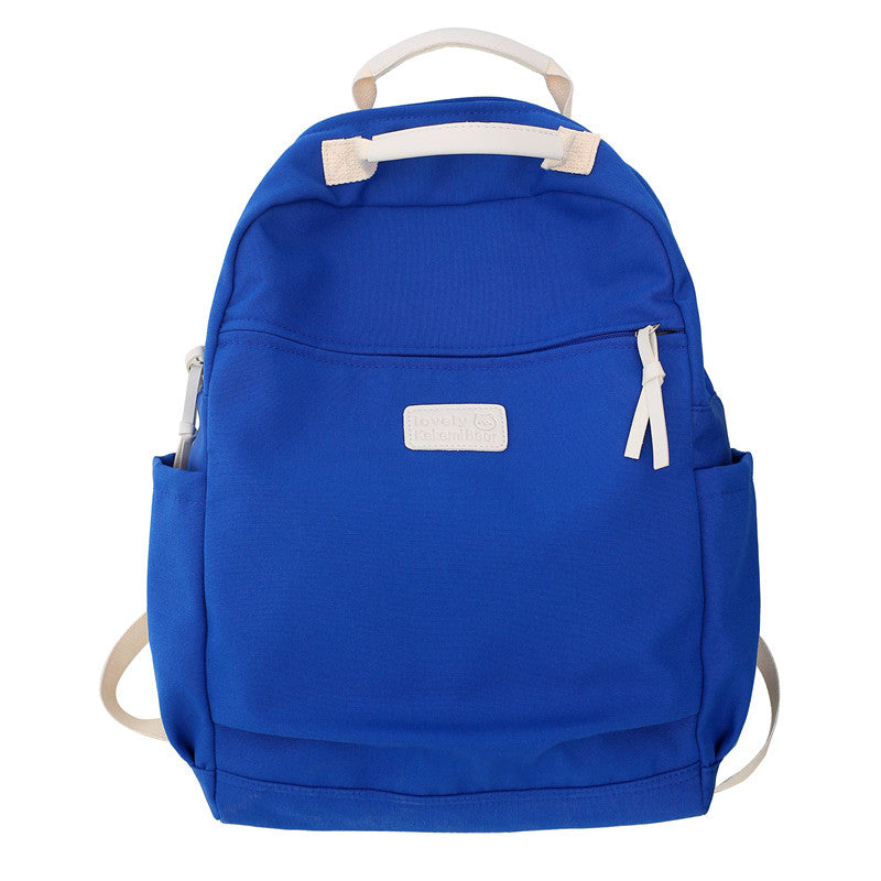 Korea Ins Simple Solid Color School Bag Female