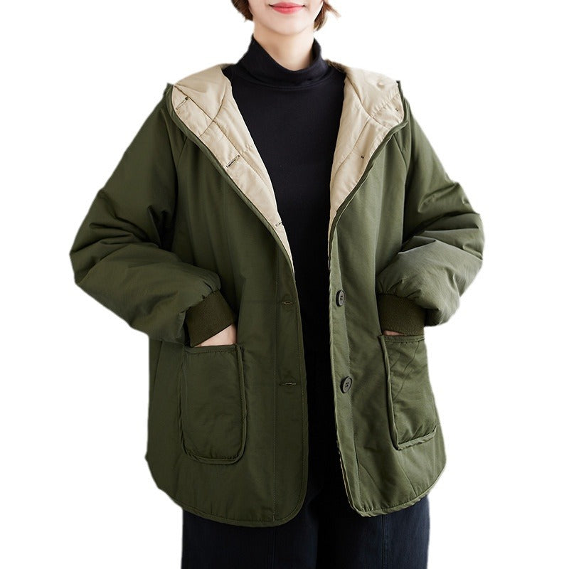 Loose Slimming And Fashionable Cotton-padded Coat