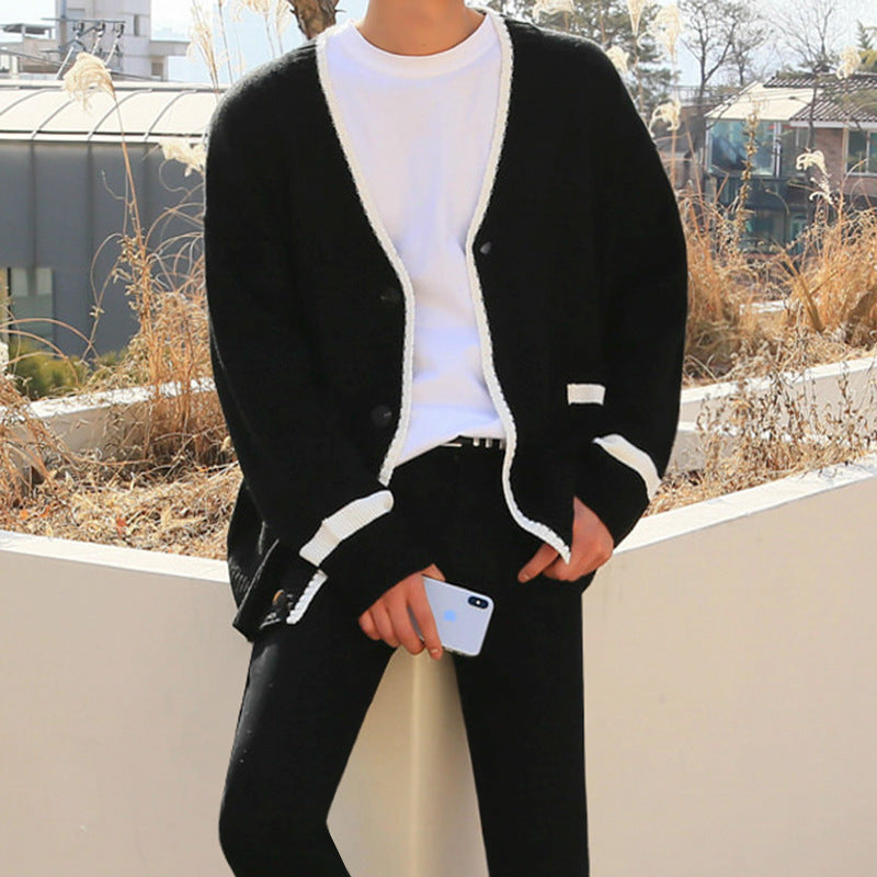 Men's Knitting Loose Sweater Coat
