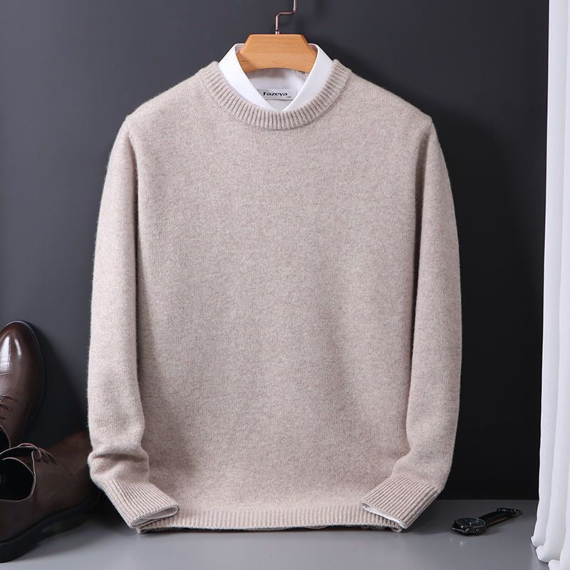 Crew-neck Men's Knitted Base-layer Slim-fit Casual Sweater