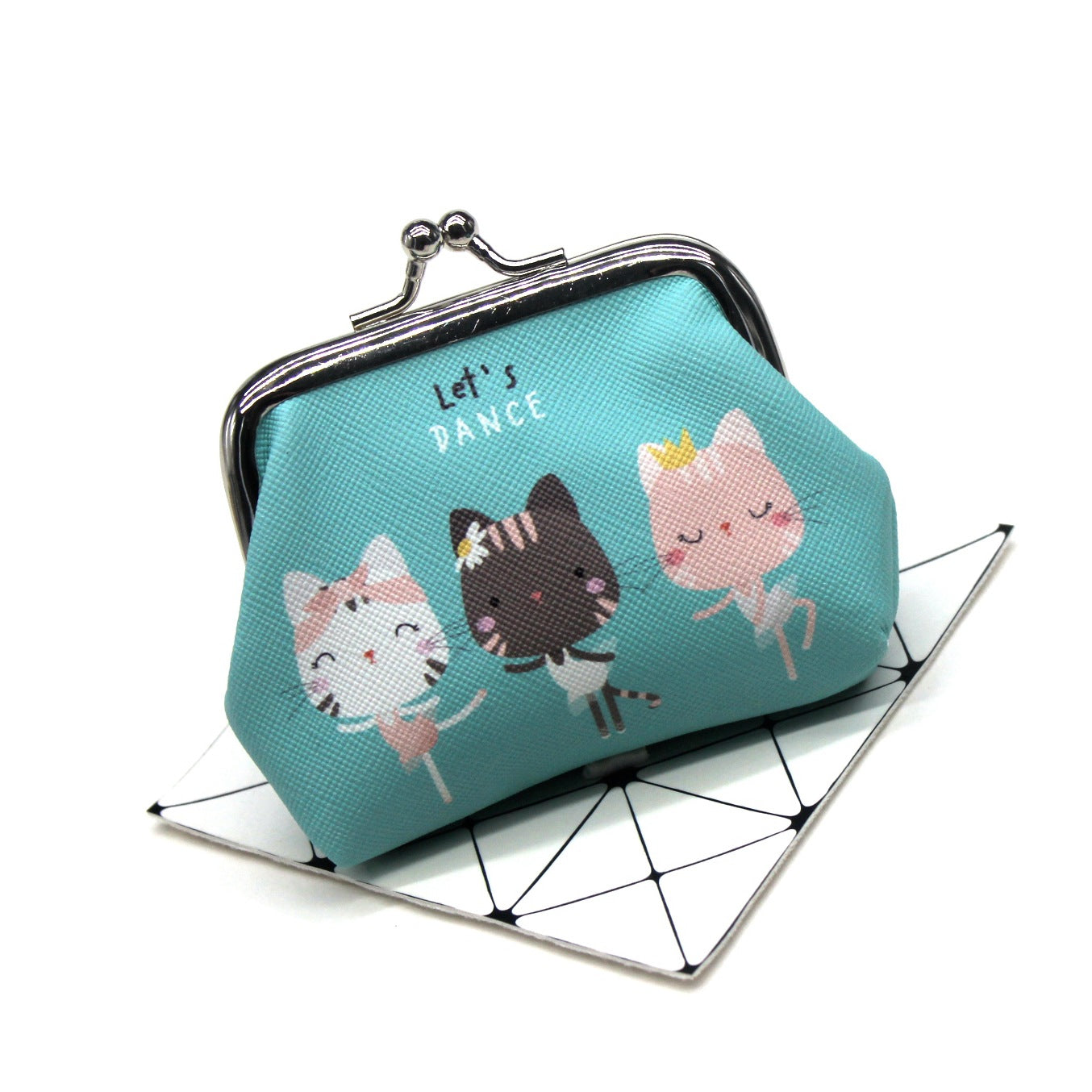 Cat print coin purse