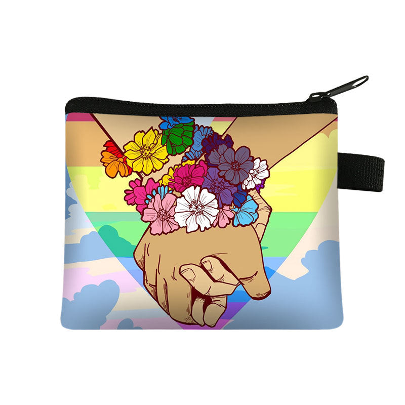 Fashion Color Printing Coin Purse Polyester Portable