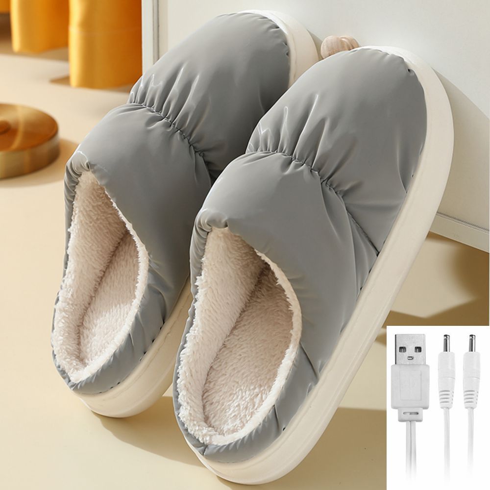 New Women's USB Heating Down Slippers