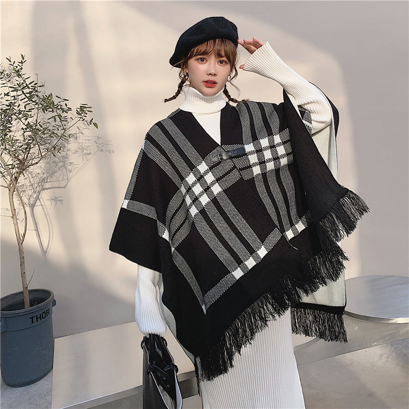 Fashion Casual Women's Plaid Warm Shawl Scarf