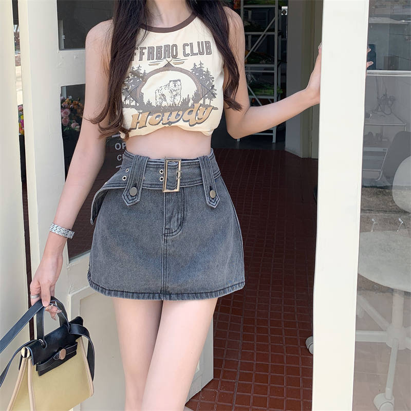 Womens SpringSummer High-Waisted Slimming A-Line Bodycon Skirt