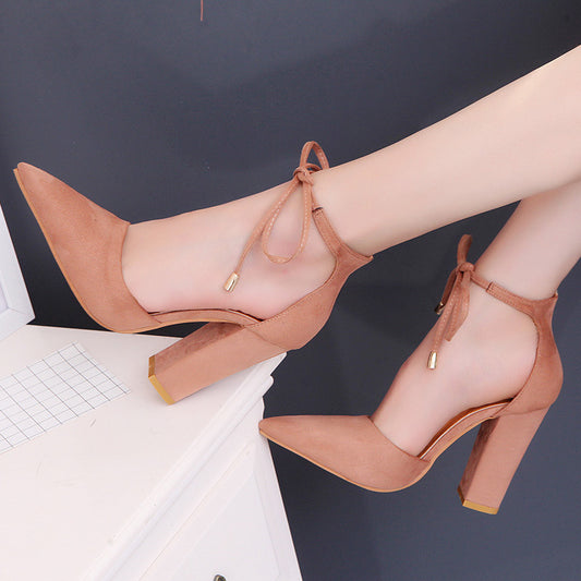Women's Shoes Chunky Heel High Heel Lace-up Large Size Sandals