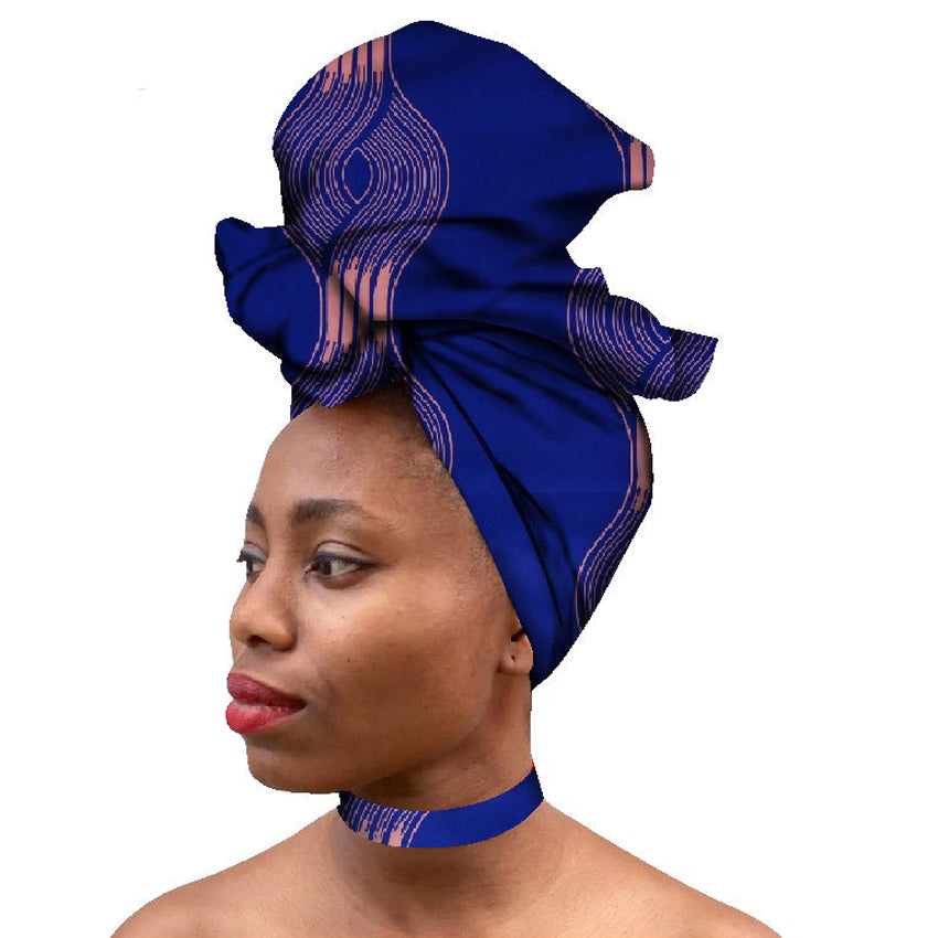 Fabric collar and scarf set exotic African collar