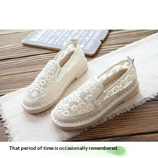 Fairy-style Lace Breathable Floral Fisherman Shoes For Women