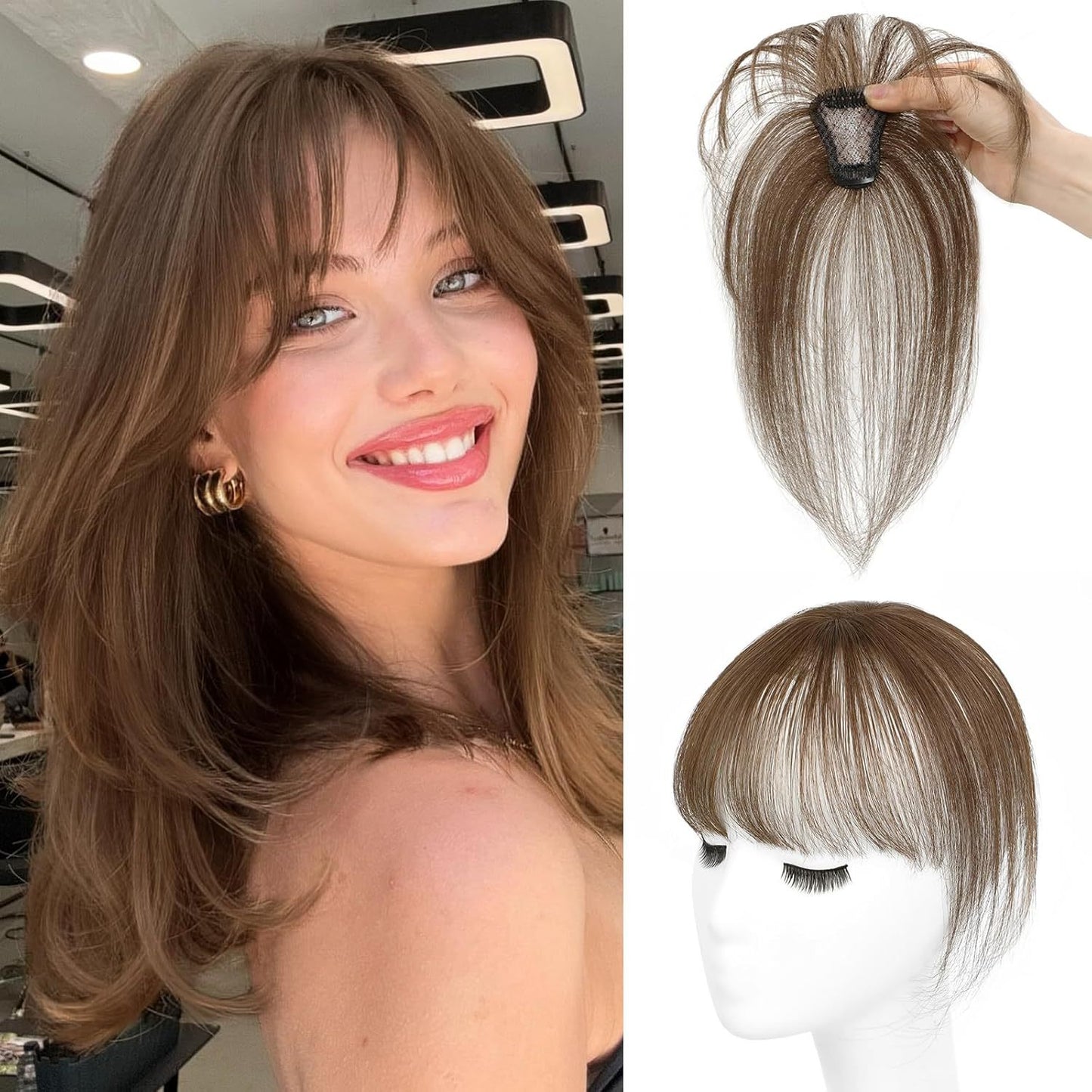3D Wig Set Bangs Hand-woven Elegant