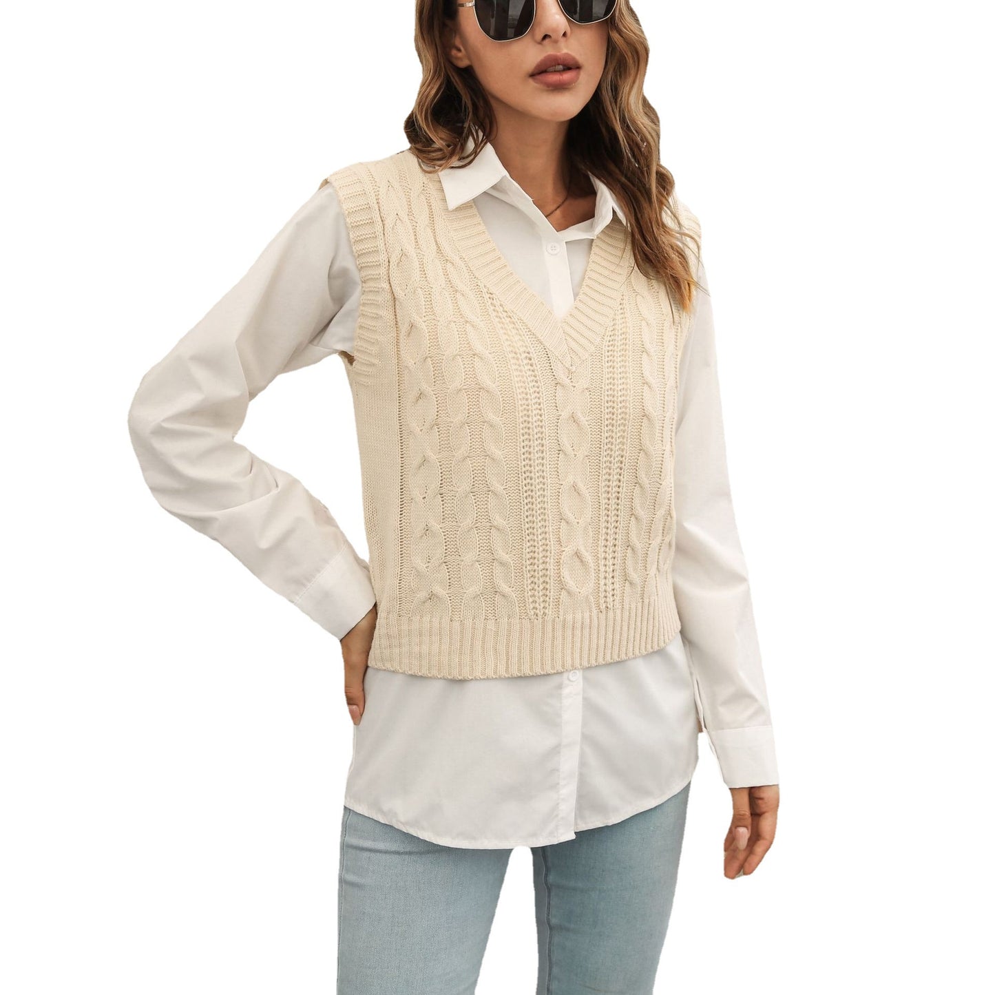Twist Women's Knitted Vest Sweater