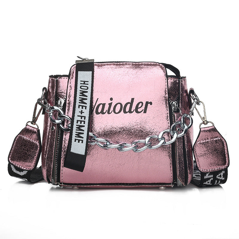 Korean style colorful laser broadband bucket bag