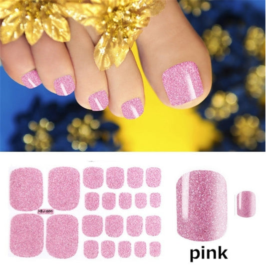 Nail Art Stickers Solid Color Green Onion Powder Foot Stickers 22