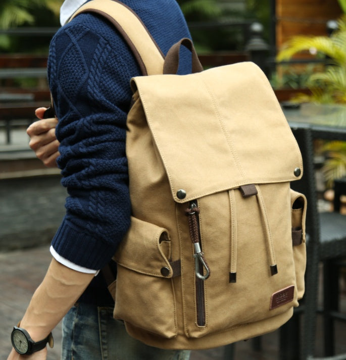 Korean men's backpack, leisure backpack, travel computer bag, men's canvas schoolbag