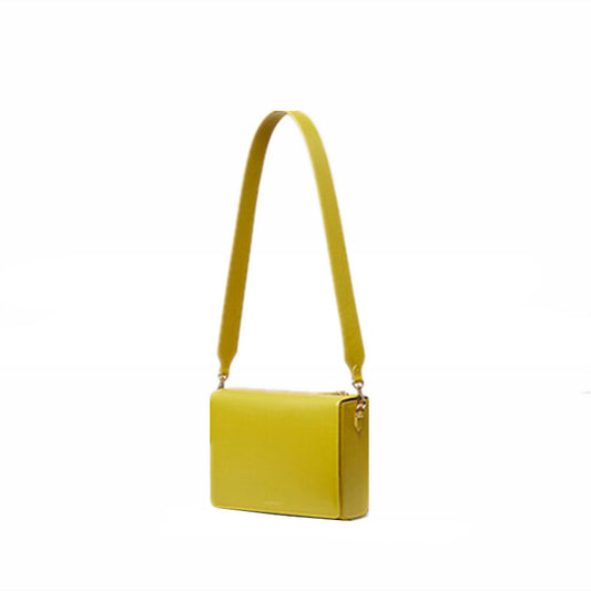 Solid color square box bag