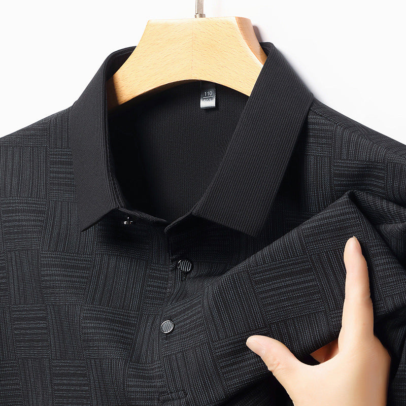 Slim Fit Åndbar Ny Herre Lapel T-shirt