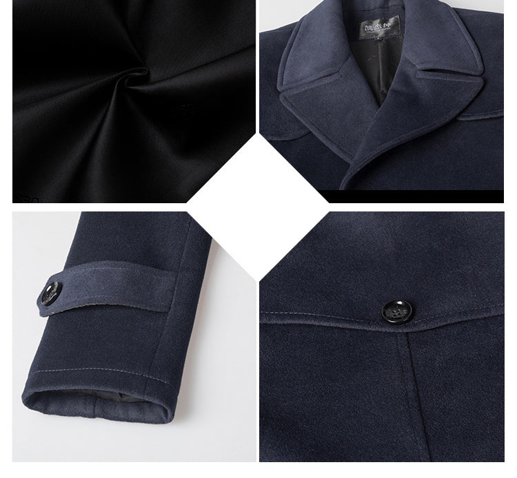 Slim Wool Coat Super Long British Business Casual Handsome Coat