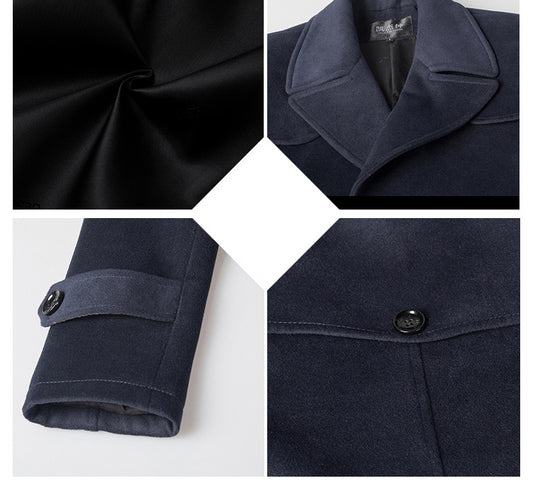 Slim Wool Coat Super Long British Business Casual Handsome Coat