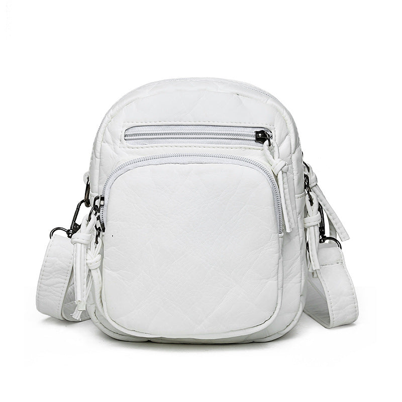 Retro Fashion Washed Leather Messenger Bag For Casual Shopping