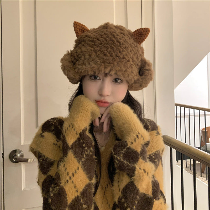 Warmth Plush Cold Proof Hat 3D Cat Ears