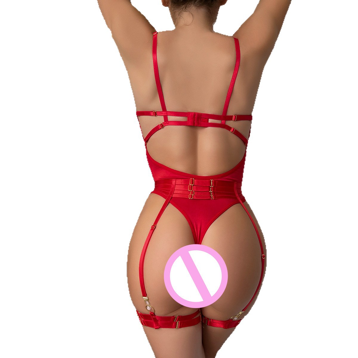 Sheer Mesh Lingerie With A Push-up Design Open-back Shaping